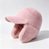Knitted Earflap Warm Baseball Cap, Thick Outdoor Cycling Ha