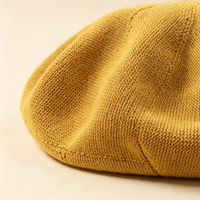 Solid Knit Beret, Vintage Summer Painter Pumpkin Hat